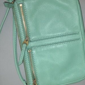 Fossil mint green Leather Crossbody Bag